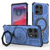 For Motorola Edge 50 Pro 5G Magnetic Case Rotating Metal Kickstand PC+TPU Phone Back Cover