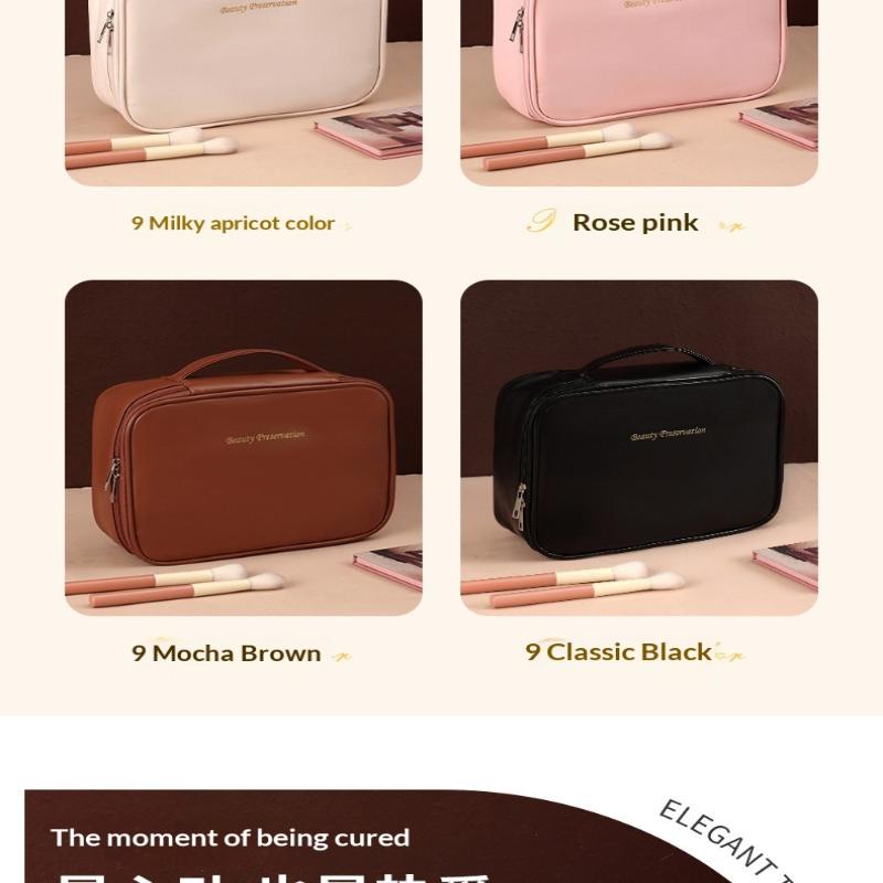 Women'S Cosmetic Bag Makeup Bag Double Layer Large Capacity Luxury Cosmetics Organizer Travel Essentials Women'S Cosmetic Bag
