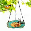Bird Feeding Plate Bird Bath Plate Hanging Plate Corridor Bird Bathing and Feeding Decoration Garden Decoration Ornament