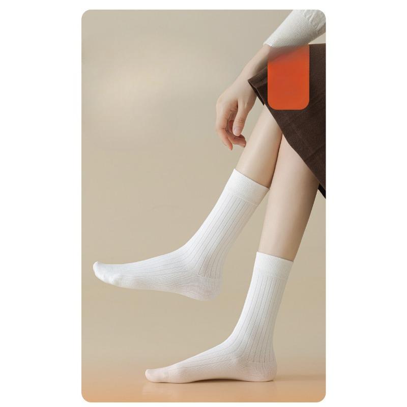 Women's Autumn and Winter Vertical Striped Warm Long Stockings, Antibacterial, Deodorizing, Sweat-absorbing Long Stockings, Stack Socks