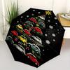 Kerstboom, Retro Auto's Thema Automatische Open/Sluit Paraplu, Draagbare 3-voudige Compacte Paraplu voor Mannen & Vrouwen, Valentijnsdag Moederdag Cadeau
