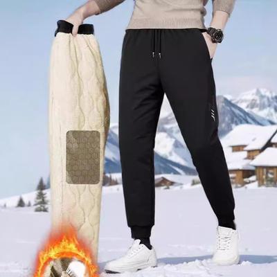 M-6XL Winter Sweatwear Men Plush Thick Fleece Sweatpant Lambswool Thermal Trousers Casual Pants Windproof Warm Cotton Pants