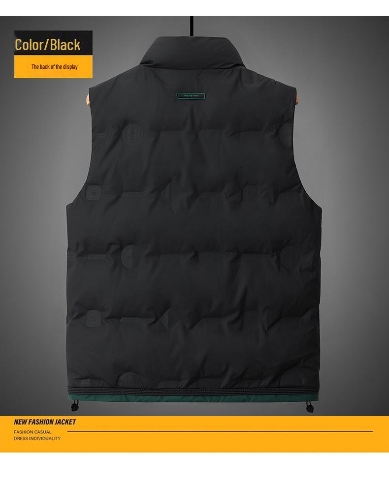 Men's MJ919 Winter Casual White Duck Down Vest - Warm, Versatile, Loose-Fit Outerwear