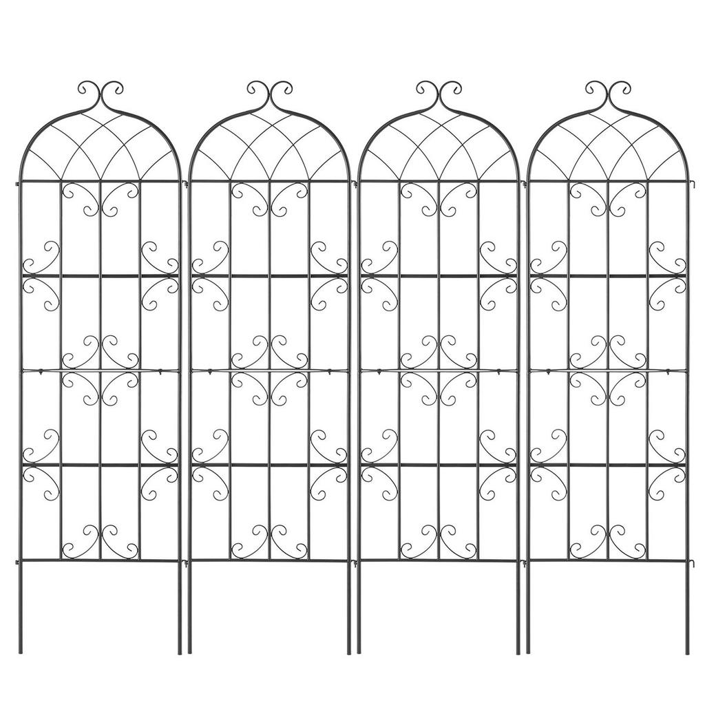 4 Packs Metal Garden Trellis for Climbing Plant Support 71x20 In Rustproof