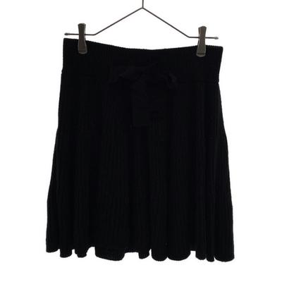 Wollmischstrick Knielanger Rock 38 schwarz Taillenband Damen Gebraucht