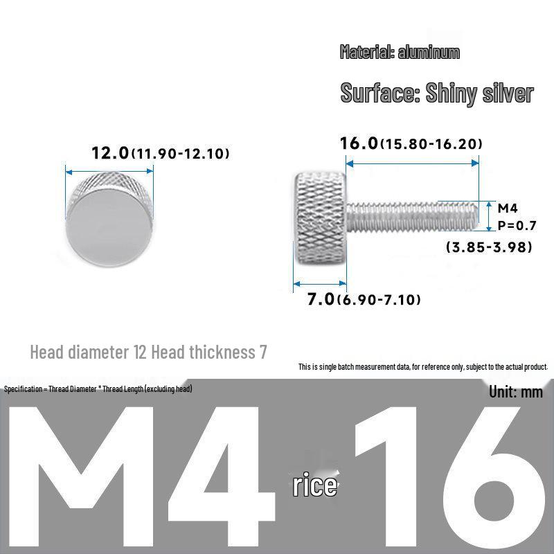 Barevné hliníkové šrouby s ručním utahováním pro úpravu počítačové skříně - velikosti M3/M4/M5, 16*5/6-10/20
