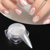 Pearl White Rubbing on Nail Art Glitter Dust Chrome Aurora Yellow Purple Manicure Decorations Mirror Mermaid Nail Powder Pigment