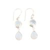 Natural Milky Opal Gemstone 925 Sterling Silver Handmade Jewelry Earrings 1.8" EE-142-18
