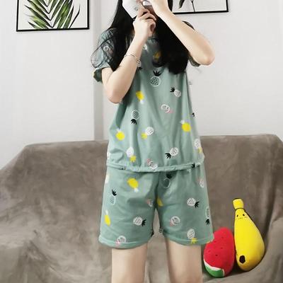 New Pajamas Women's Summer Thin Women's Suit Short-sleeved Shorts Sweet Girl Loungewear Women Can Wear Outside In Summer