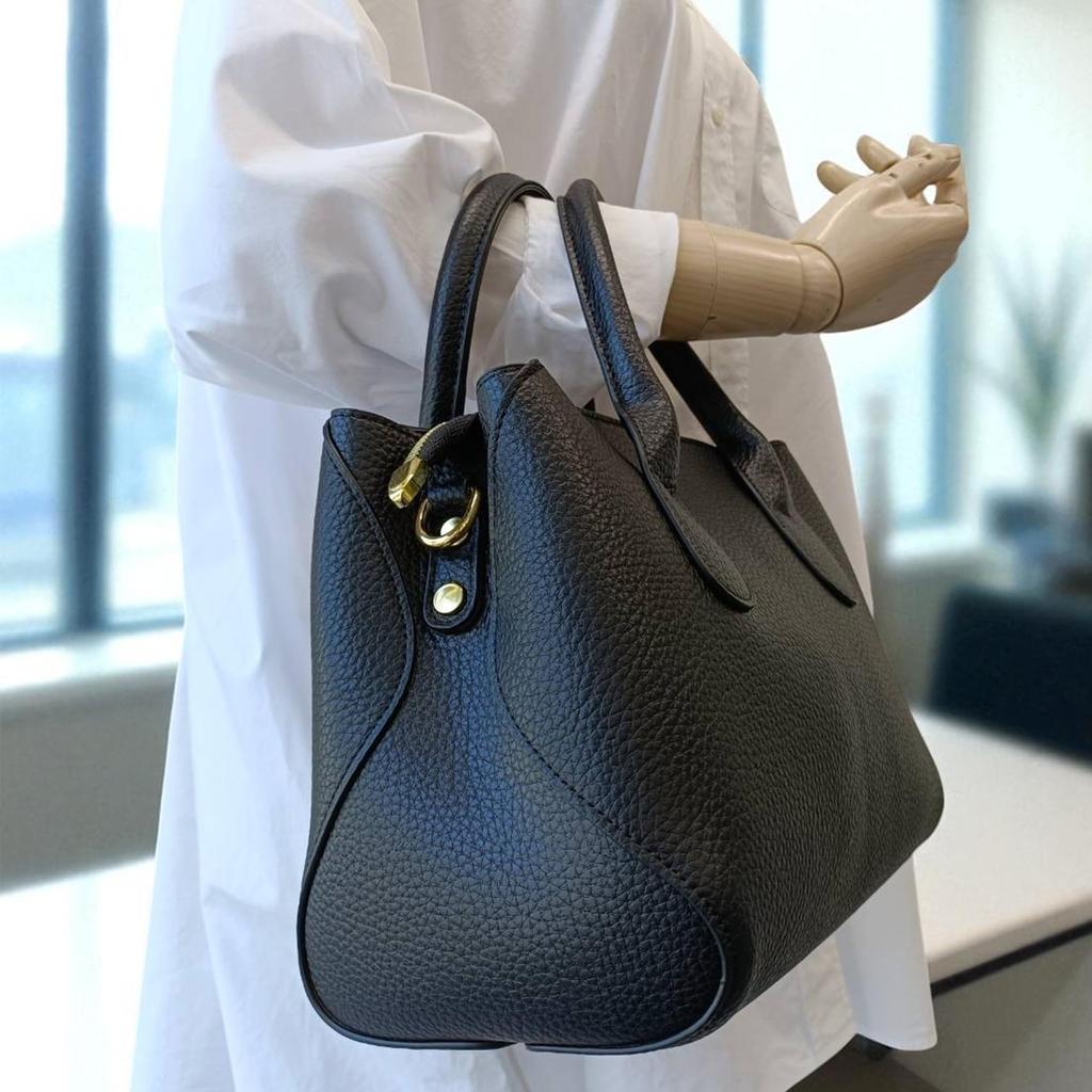 [mauve] A Cute, Rounded 2-way Tote Bag (mocha)