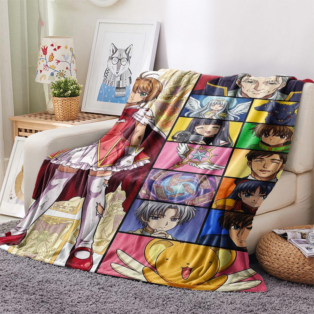 Cardcaptor Sakura splicingPrint Flannel Blanket, High Quality Comfortable for All Seasons, Home Decor, Warmth and Comfort