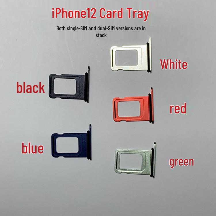 

Совместимый лоток для двух SIM-карт для Apple iPhone 12 с водонепроницаемым уплотнением - Слот для одной SIM-карты, 12-е поколение. Single SIM Tray - Black