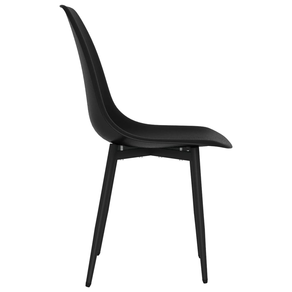 Vidaxl Dining Chairs, 4 Pcs, Black, Pp
