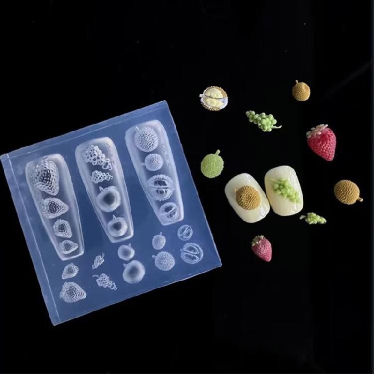 Silicone Nail Art Mold Accessory Molds Food Theme 3D Nail Decorative Mold Silicone Texture Great for Various Nail Types
