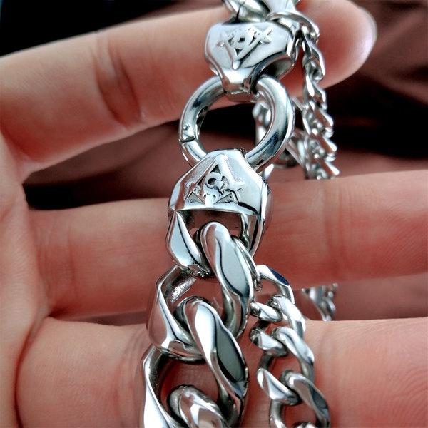 Bransoletka kubańska ze stali nierdzewnej Masońska bransoletka Biżuteria prezent