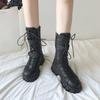 Chaussures montantes à la mode pour femmes automne nouvelles chaussures à bout rond chaussures à semelles épaisses augmentant la hauteur bottes pour femmes décontractées confortables