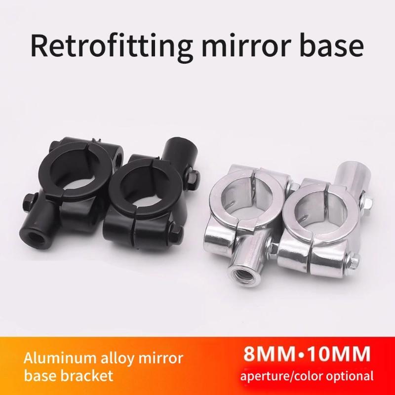 Motorcycle Handlebar Clamp Mirror Mount Base Bracket Holder Stand Multifunctional, Aluminum for Customized Viewing Angle