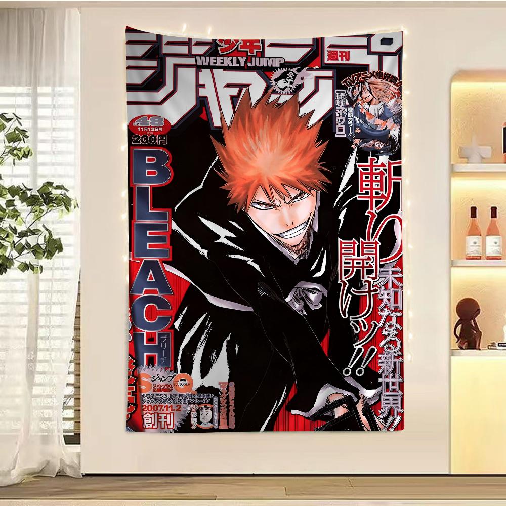 

Anime Figure Bleach Tapestry Ichigo Kuchiki Rukia Pattern Art Printing Japanese Wall Tapestry Anime Wall Hanging Home Decor 74x94cm(29x37in)