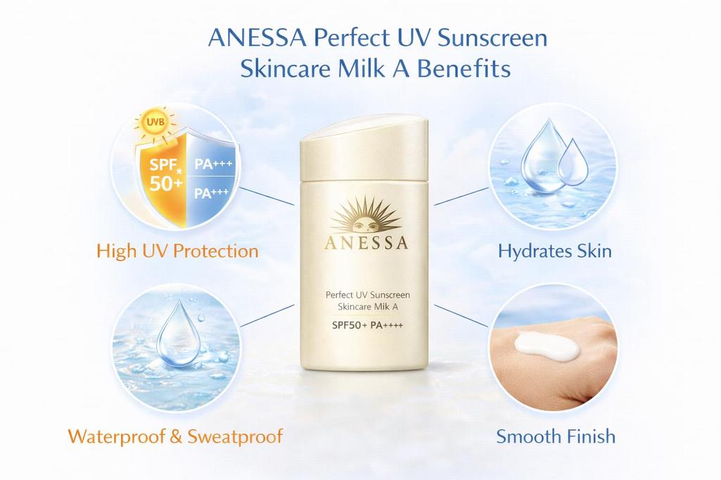 ANESSA Perfect UV Skincare Milk a Citrus Soap 60mL of Sunscreen, Scent, (Set 3)