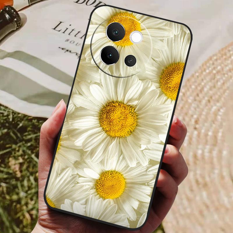 For VIVO V40 Lite 5G Case Soft Silicone Cover Black Bumper TPU For Vivo V40 Lite 5G Phone Cases V40Lite Shockproof Back Covers