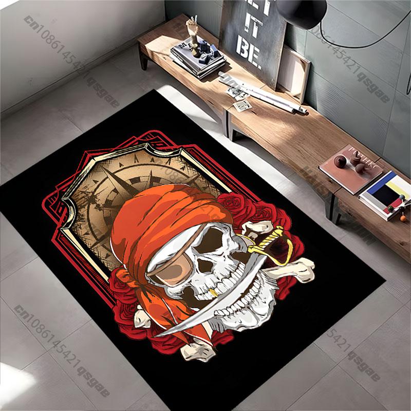 Piraten Totenkopf Abenteuer Thema Teppich Yoga Wohnzimmer Raumdekoration Kinder Krabbelmatte Fußmatte Bereichsteppich Spielmatte