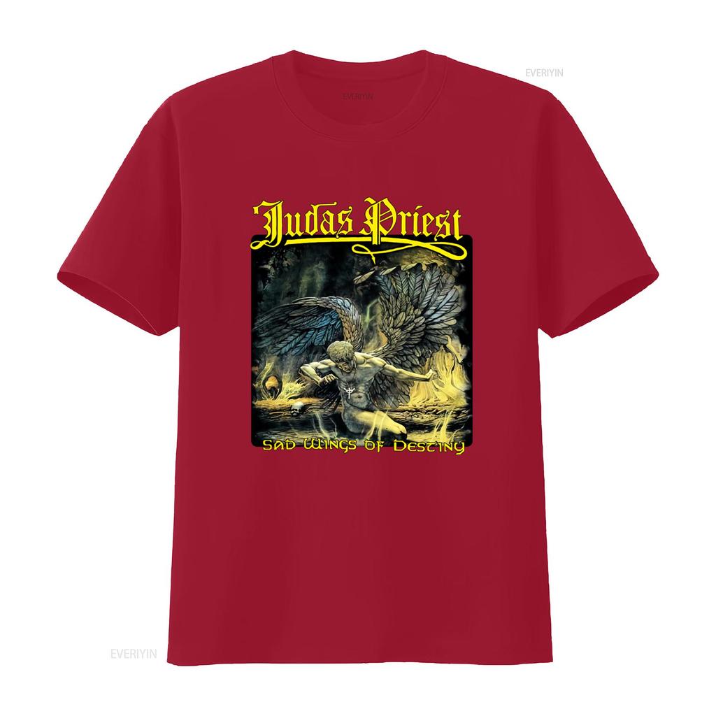 Judas Priest Sad Wings Heavy Metal Band T Shirt Rock Music Print vintage Washed Stylish graphic Comfortable homme Unisex