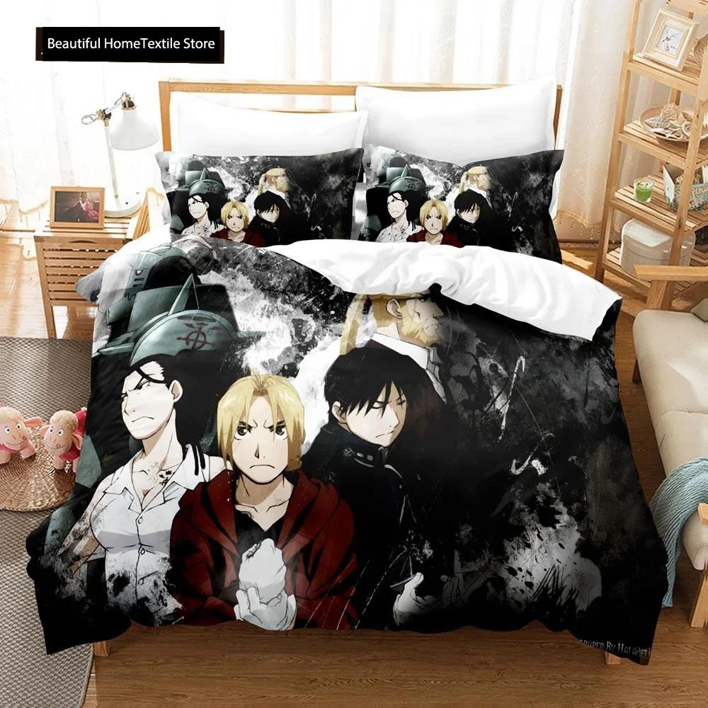 Fullmetal Alchemist Anime Bedding Set Duvet Cover Single Twin King Size Comforter Home Textile Bedroom Decor