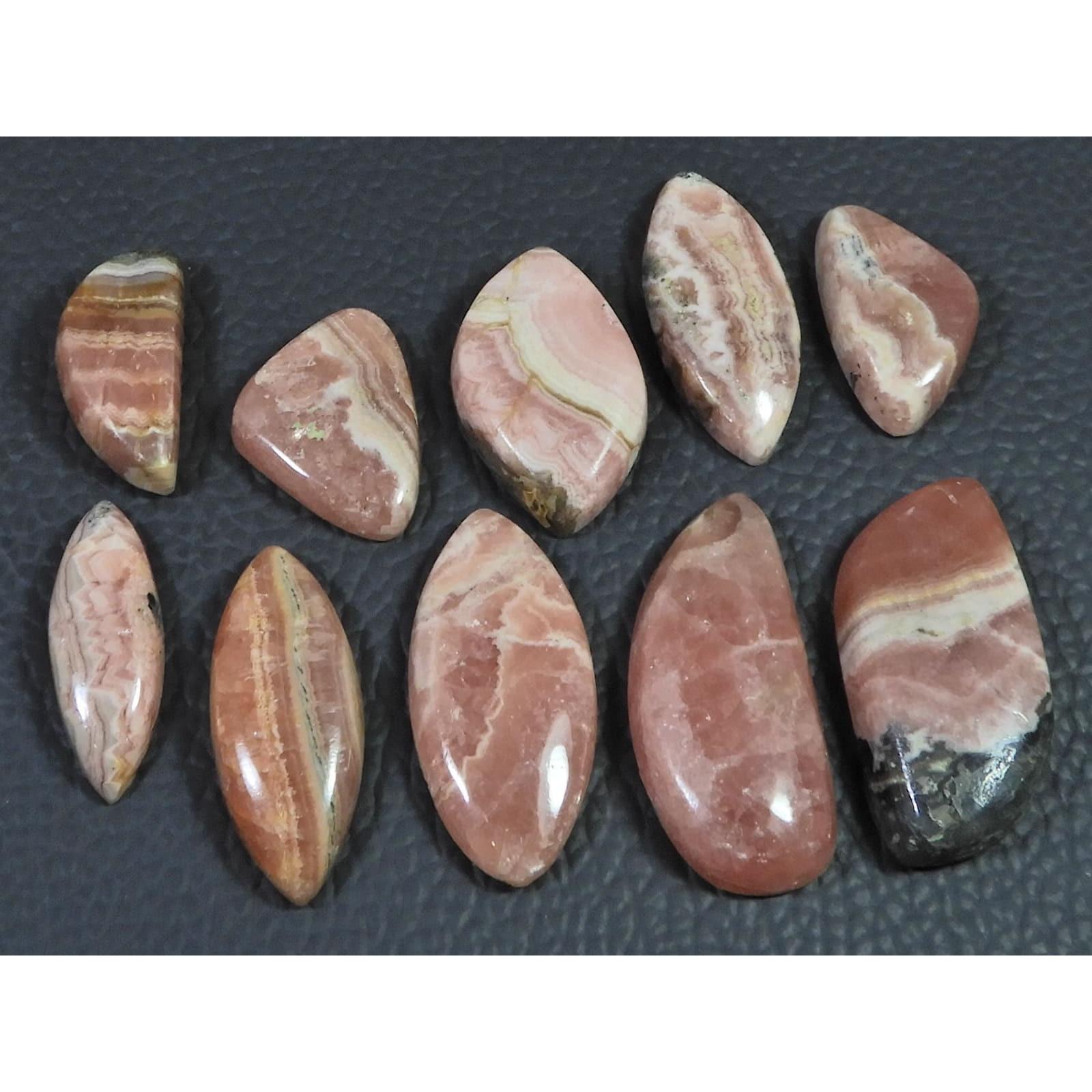 205Cts. Natural Pink Rhodochrosite Mix Cabochon Loose Gemstone 10Pcs Lot C-2327