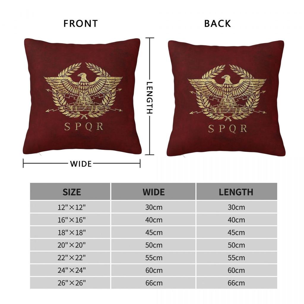 Senatus Populus Que Romanus Square Pillowcase Polyester Linen Velvet Printed Zip Decor Pillow Case Home Cushion Case