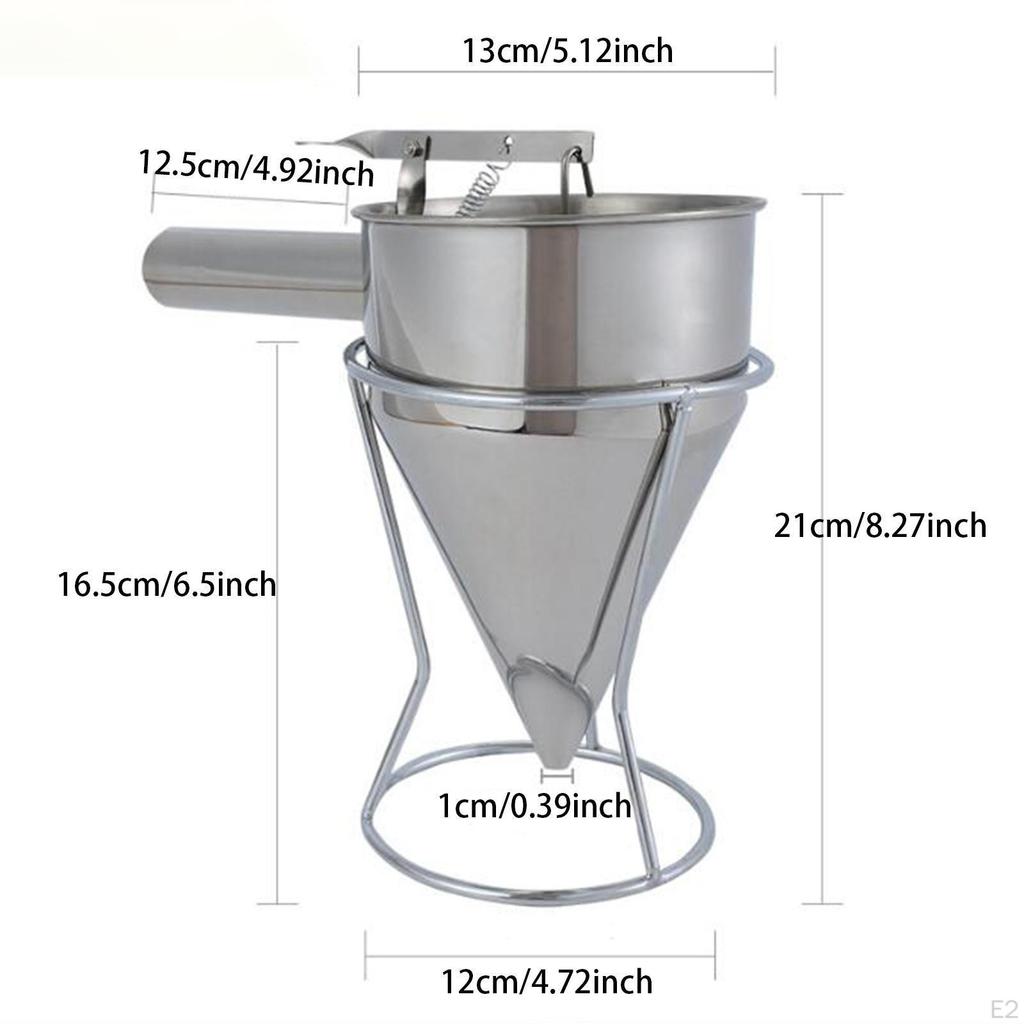 Dávkovač těsta na palačinky Zásoby na výrobu svíček na dort Nerezový trychtýř se stojanem pro