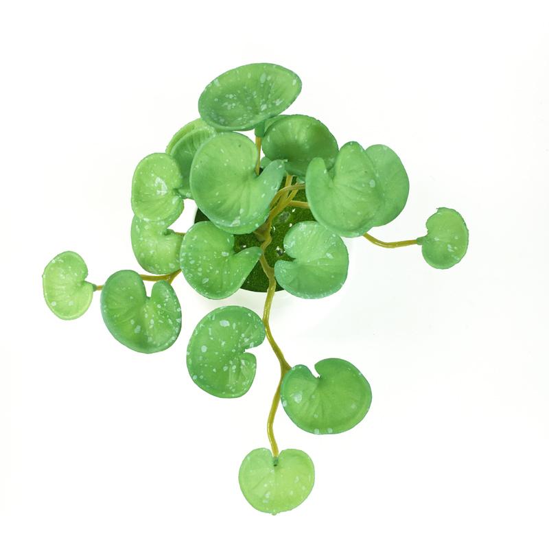 15cm Artificial Plant Mini Bouquet Copper Coin Grass Soft Glue Fake Green Plants Wall Hanging for Home Office Garden Decoration
