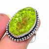 Moldavite Quartz Gemstone Handmade 925 Sterling Silver Jewelry Ring Size 9 SU-11446