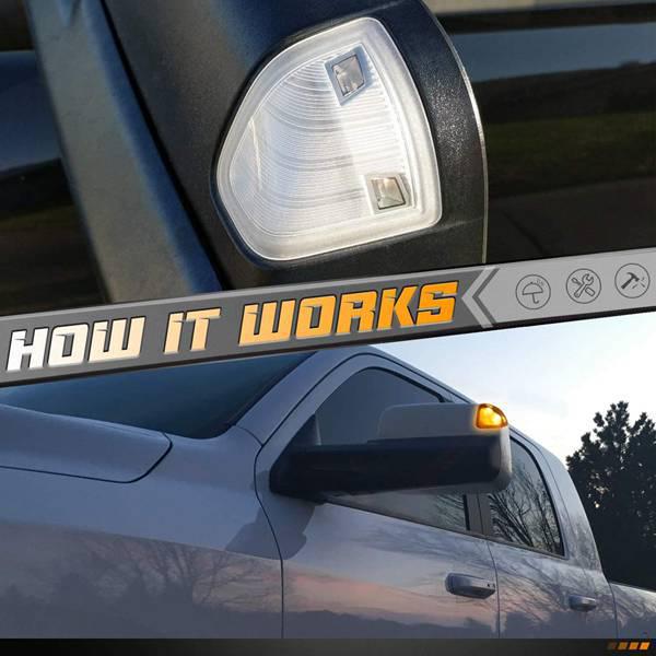 1 Pair for Dodge Ram 1500 Rearview Mirror Turn Signal Other