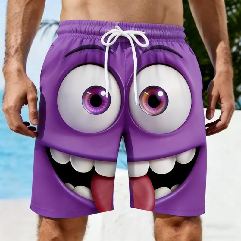 Men s Summer Shorts 3D Big Eyes Printed Clothes Fashion Hawaiian Shorts Male Swim Shorts Men Loose Shorts L