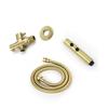 Bidet Sprayer Brushed Gold Bathroom Clean Toilet 2 Functions Water Flow Brass Body Stainless Steel/PVC Hose
