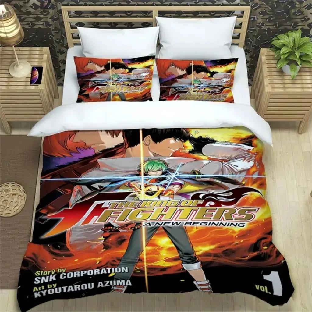 KOF Anime Art Print Three Piece Bedding Set Fashion Article Boys Or Adults For Beds Quilt Covers Pillowcases Bedding Set