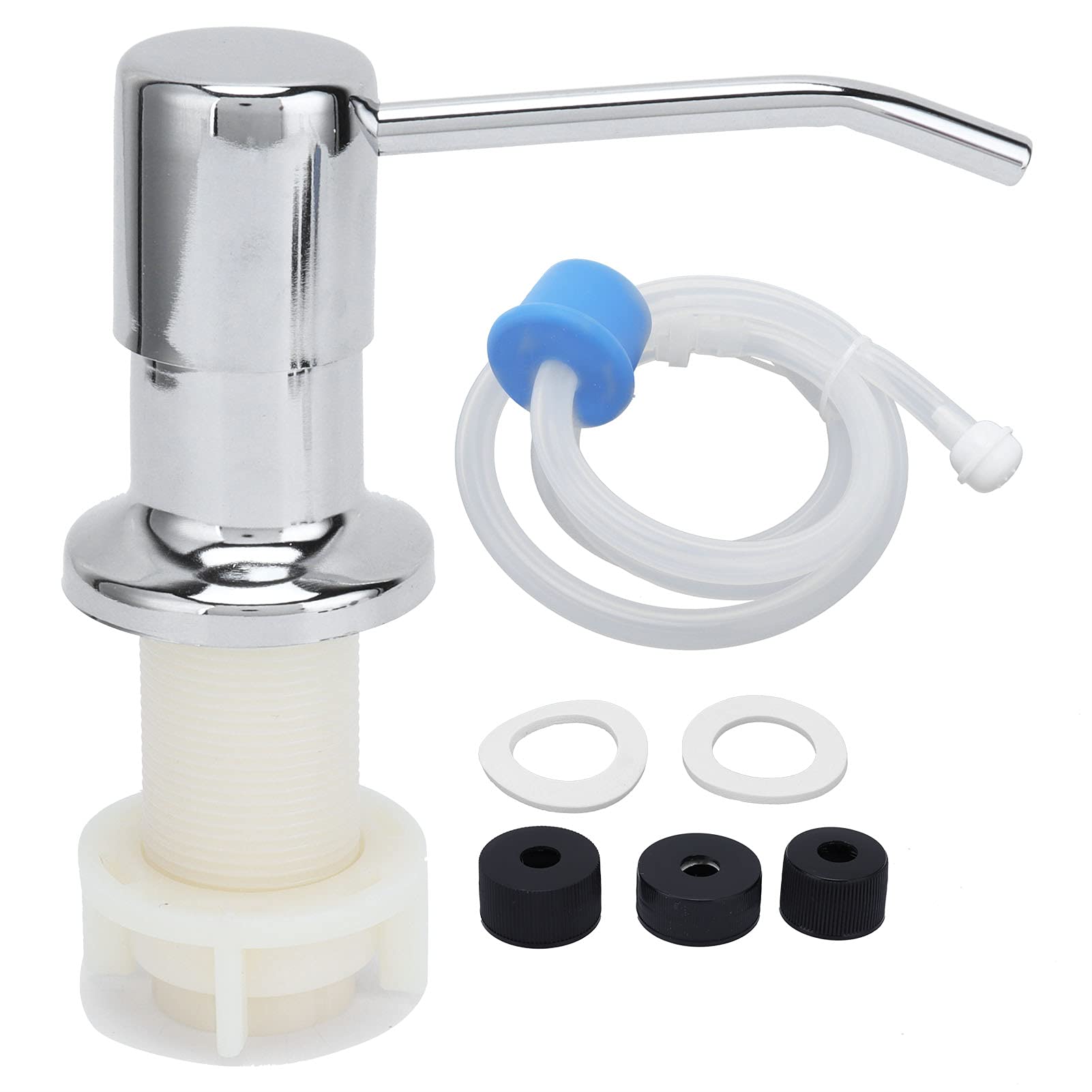 

Recessed Liquid Soap Dispenser for Kitchen Sinks, 304 Stainless Steel with 45-Inch Chrome-Plated Extension Tube