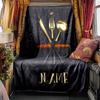 Gold Cutlery Set Blanket Personalized Name Soft Comfortable Stylish Blanket Car Blanket Perfect For Travel Camping Outdoor Home Suitable For All