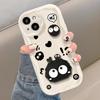 Applicable To Apple 14promax Mobile Phone Case for Women's IPhone 15/13 Cute Small Coal Ball Three-dimensional Doll 12