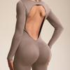 Cross-Border Hot-Selling Moisture-Wicking Breathable Seamless Backless High-Elasticity Tight-Fit Yoga Jumpsuit