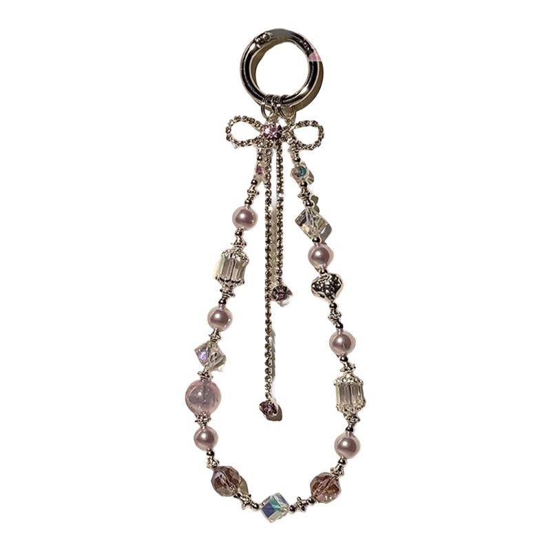 

Beaded Camera Phone Strap with Cuteness Butterfly Digital Charm Fashionable Phone Accessory for Phones and Bags фиолетовый