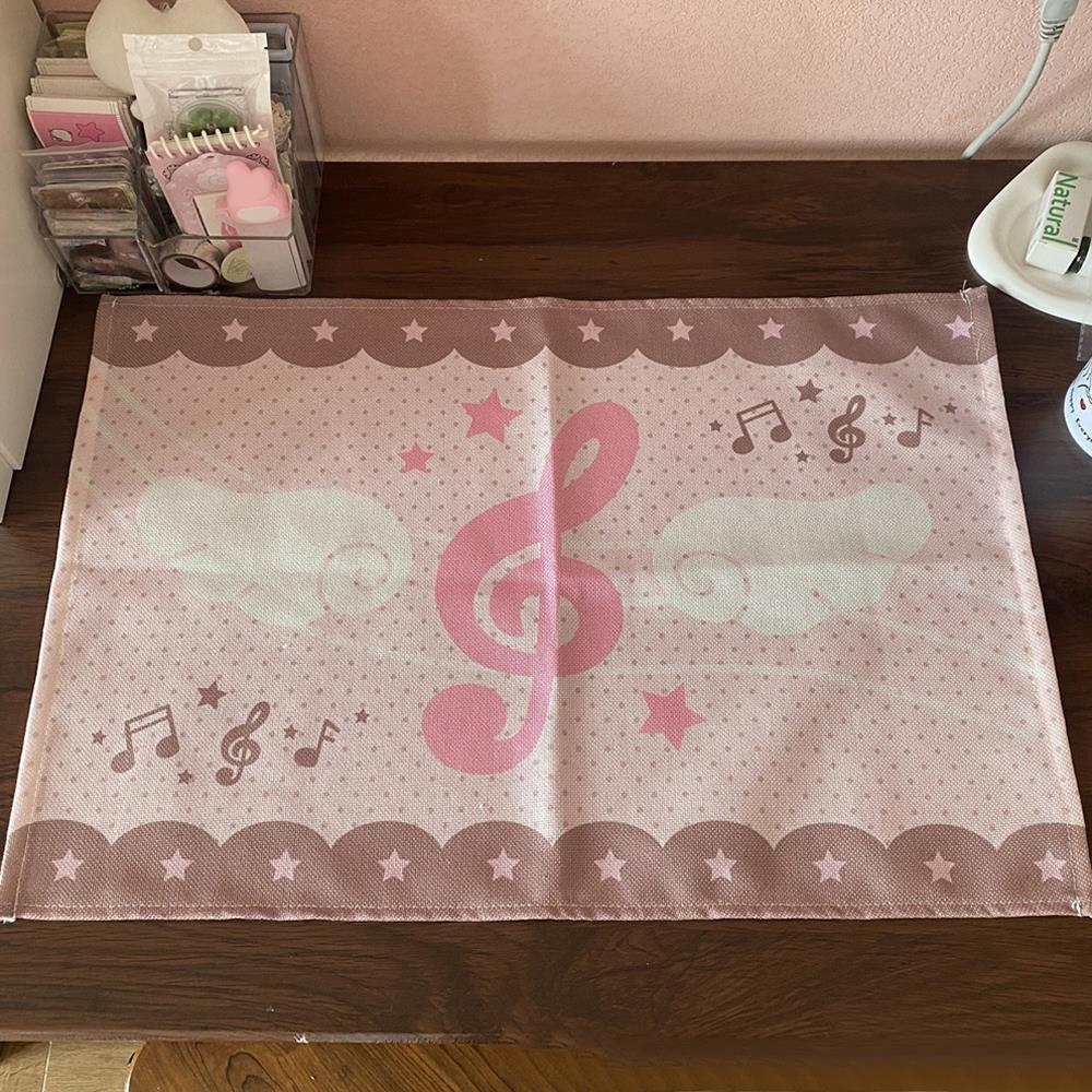 Cute Cartoon Musical Note Strawberry Table Cloth 40*60cm INS Office Desk Mat Computer Keyborad Pad Original Anti Slip Desk Mat