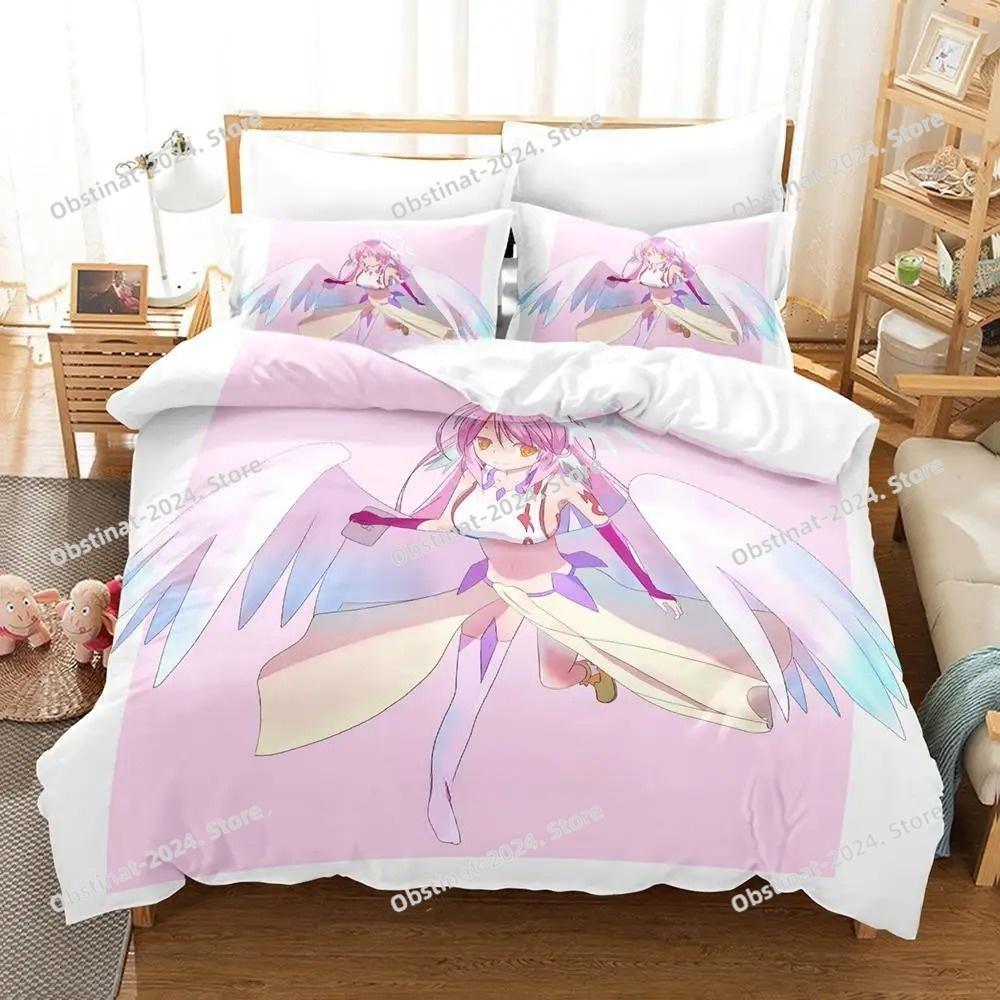 Neues Spiel No Game No Life Sora und Shiro Bettwäsche-Set Einzelbett Twin Full Queen King Size Bettwäsche-Set für Erwachsene Kinder Schlafzimmer Bettbezug-Sets
