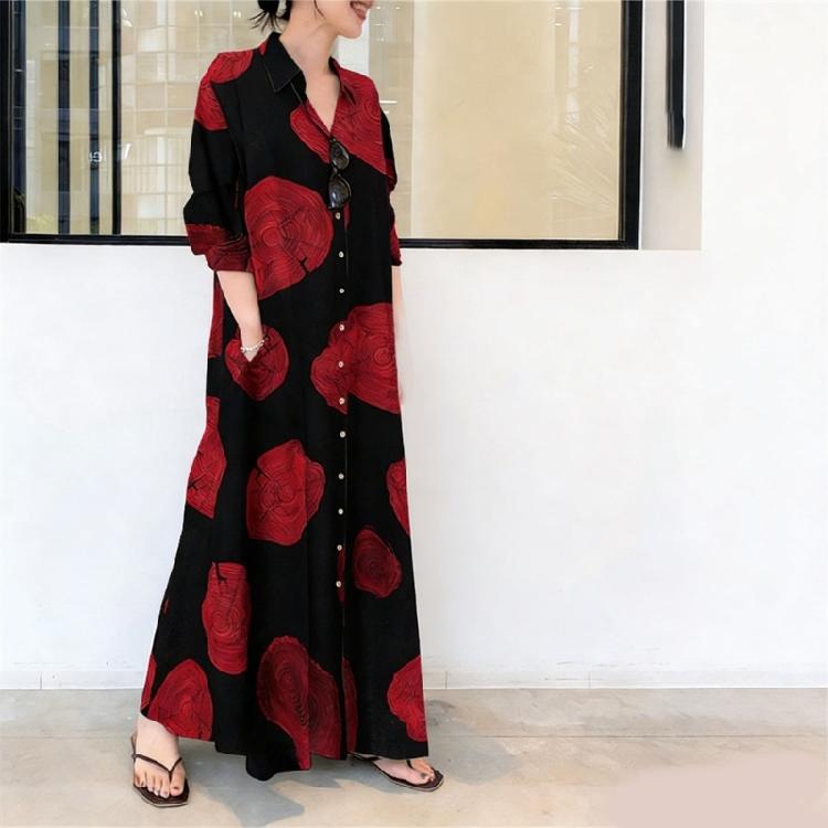 Printed Abayas Kaftans for Women Girls Elegant Dubai Moroccan Kaftan Dresses Abayas Fashion Long Sleeve Muslims Dresses