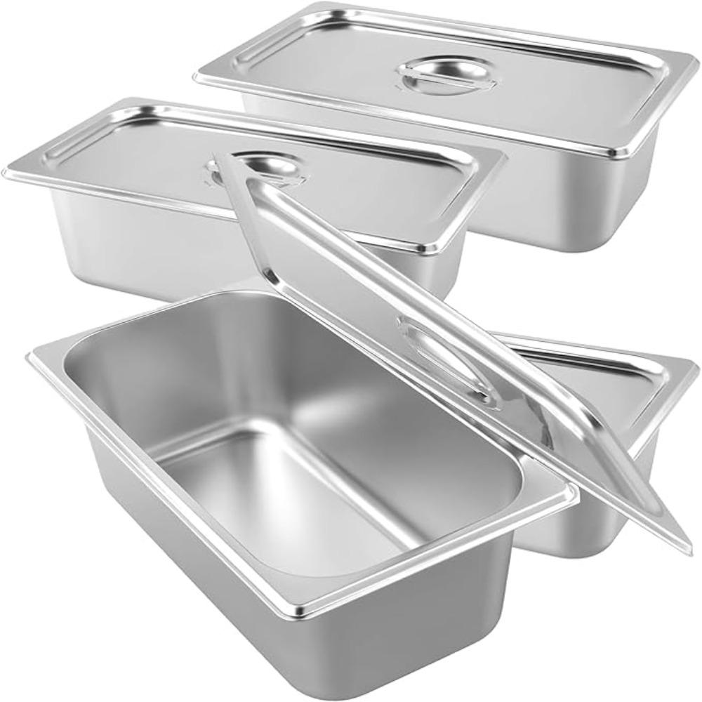 Rectangular Food Storage Box Stainless Steel Food Preparation Box Canteen Food Basin  Commercial