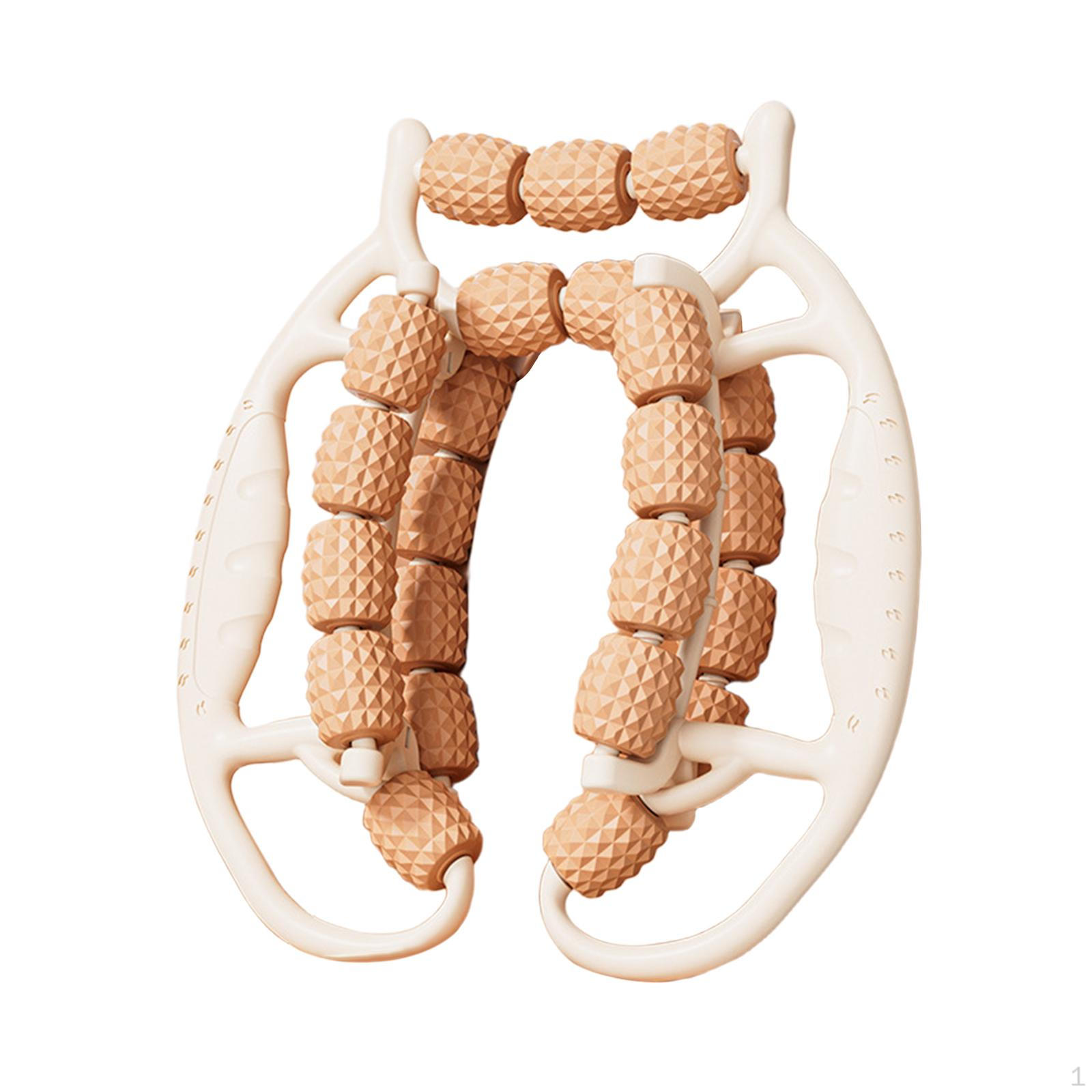 

23-колесный массажный ролик для мышц, инструмент для ног, круговой захват для плеч, икр и локтей, коричневый