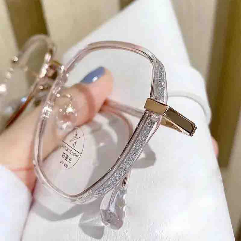 Vintage Square Metal Glitter Frame Reading Glasses Women Anti Blue Light Presbyopia Eyewear Fashion Optical