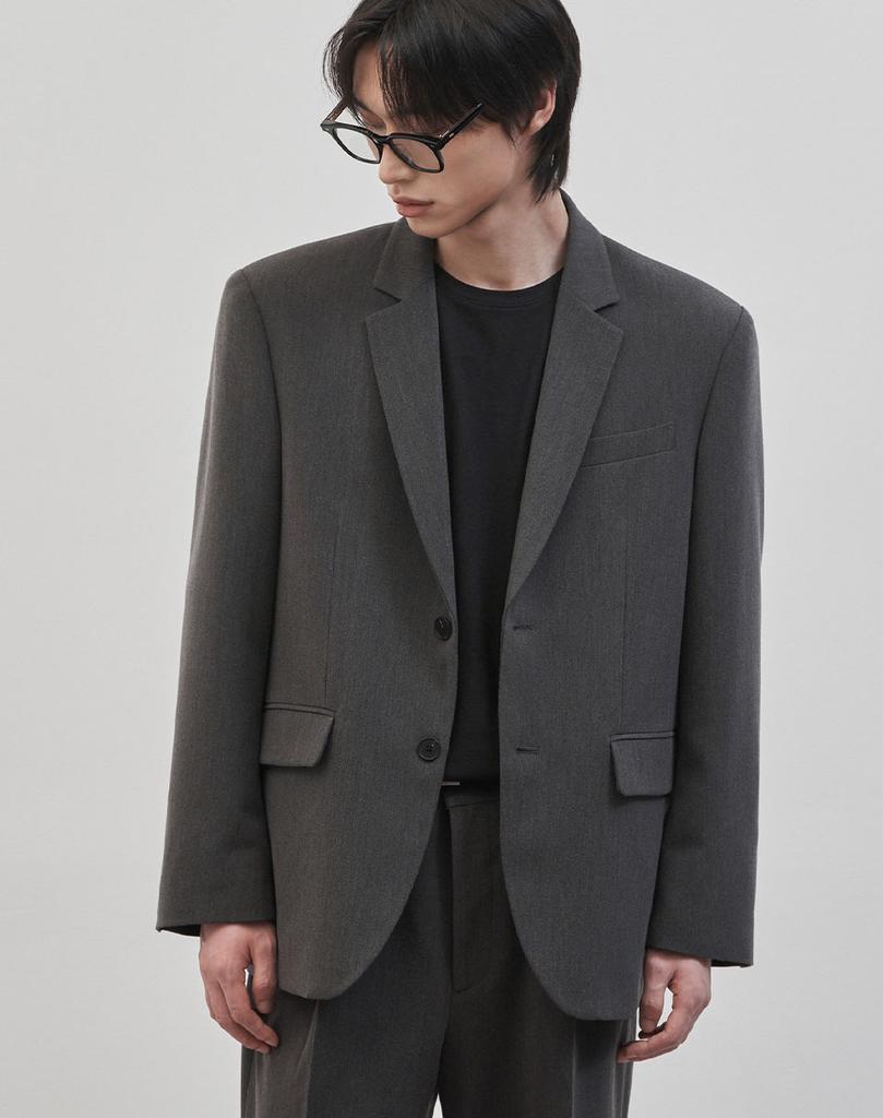 Work On Body Off [Summer/All Seasons] Sivico Semi-Overfit Single Set-Up Suit [Grey]