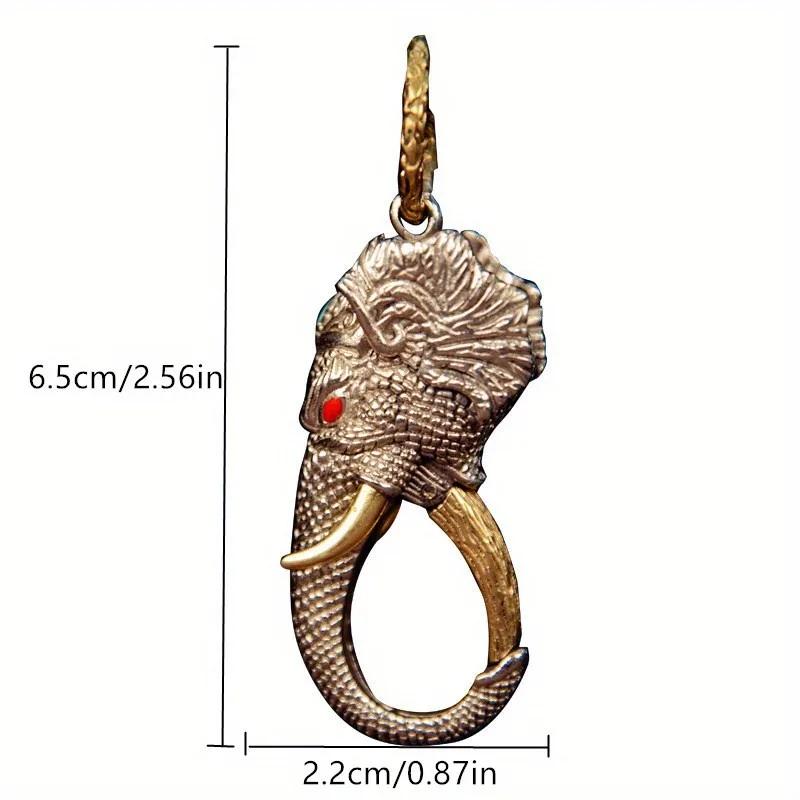 

Белая медь, фигурки слоновьих зубов, брелок для ключей автомобиля, креативная подвеска-пряжка, ретро брелок, подвеска на удачу, винтажный брелок