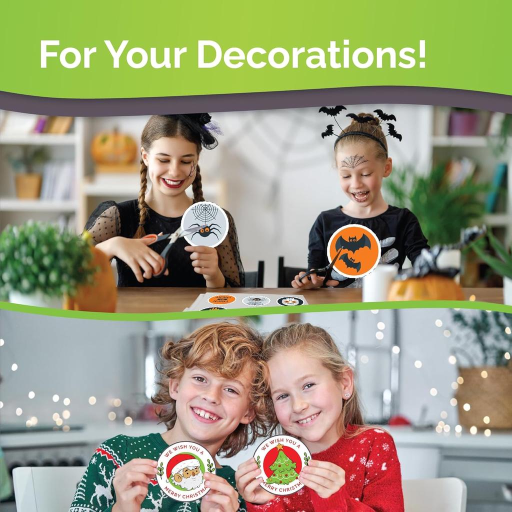 Premium Printable Vinyl Sticker Paper for Inkjet Printer - 34 Sheets Self-Adhesive Sheets Matte White Waterproof, Dries Quickly Vivid Colors, Holds